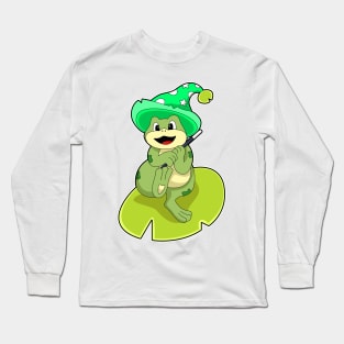 Frog as Wizard with Magic wand Long Sleeve T-Shirt